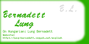 bernadett lung business card